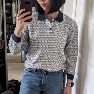 Closet Closing! Vintage blue and white polo knit